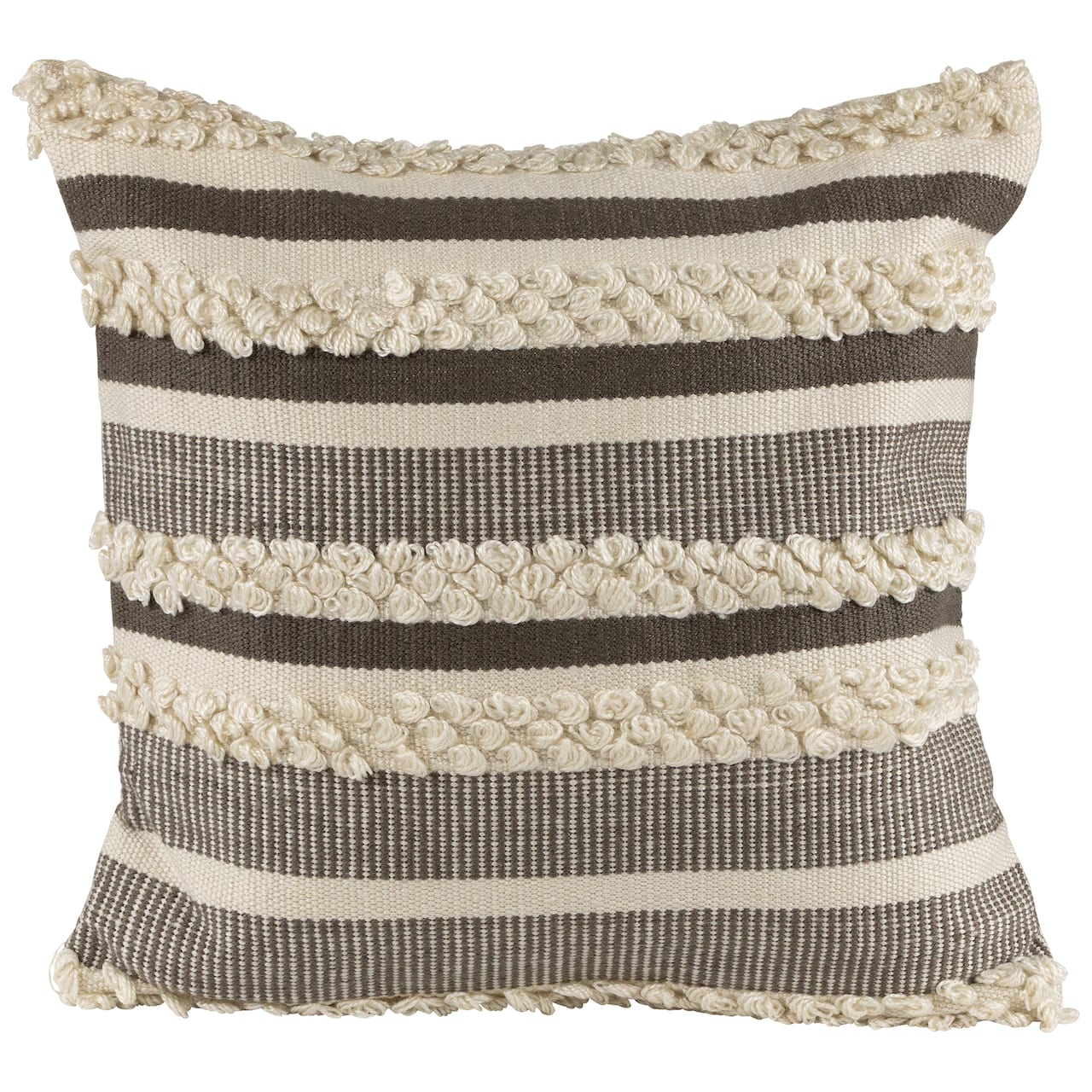 Gray & Cream Handloom Woven Outdoor Square Cushion